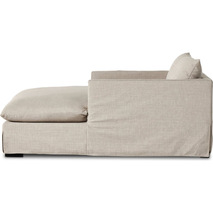 Habitat Chaise Lounge by Four Hands in bennett moon. Made from 100% polyester, solid banak, pine plywood in a modern style.