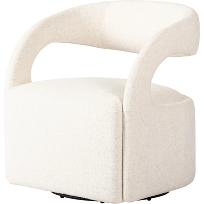 Hawkins Swivel Chair by Four Hands in sonoma butterscotch. Made from top grain leather, poplar plywood, 100% polyester in a modern style.