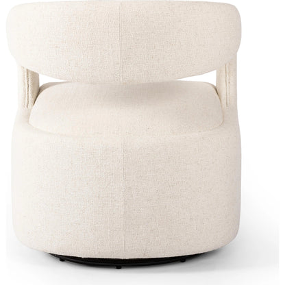 Hawkins Swivel Chair by Four Hands in sonoma butterscotch. Made from top grain leather, poplar plywood, 100% polyester in a modern style.
