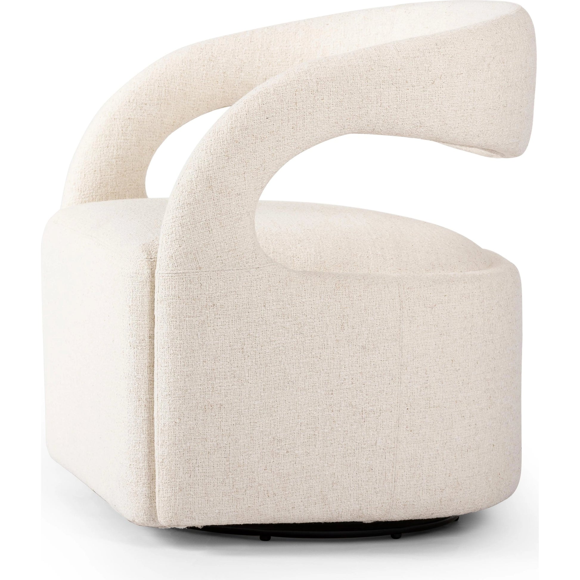 Hawkins Swivel Chair by Four Hands in sonoma butterscotch. Made from top grain leather, poplar plywood, 100% polyester in a modern style.