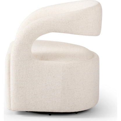 Hawkins Swivel Chair by Four Hands in sonoma butterscotch. Made from top grain leather, poplar plywood, 100% polyester in a modern style.