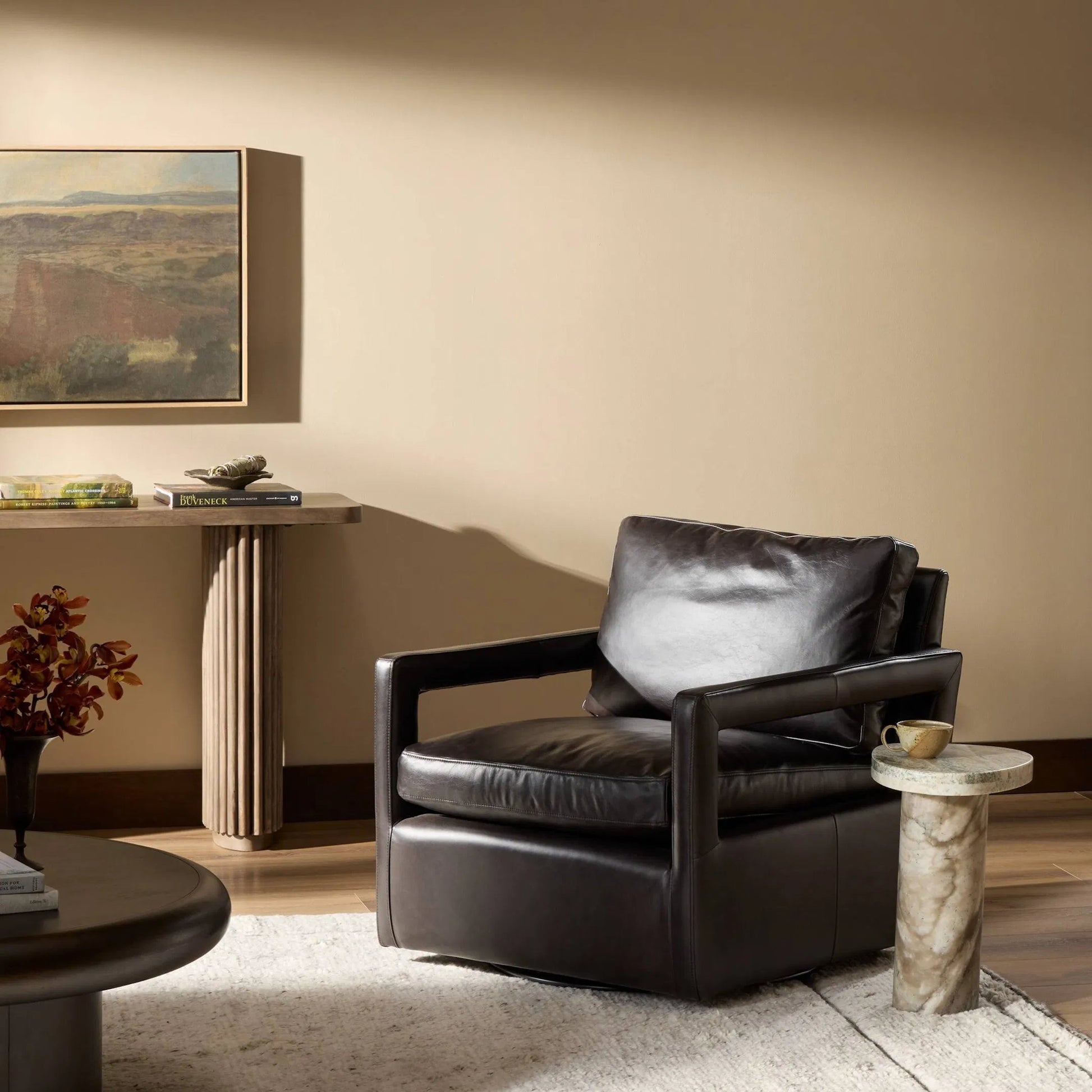 Olson Swivel Chair by Four Hands. Made from unique in a modern style.