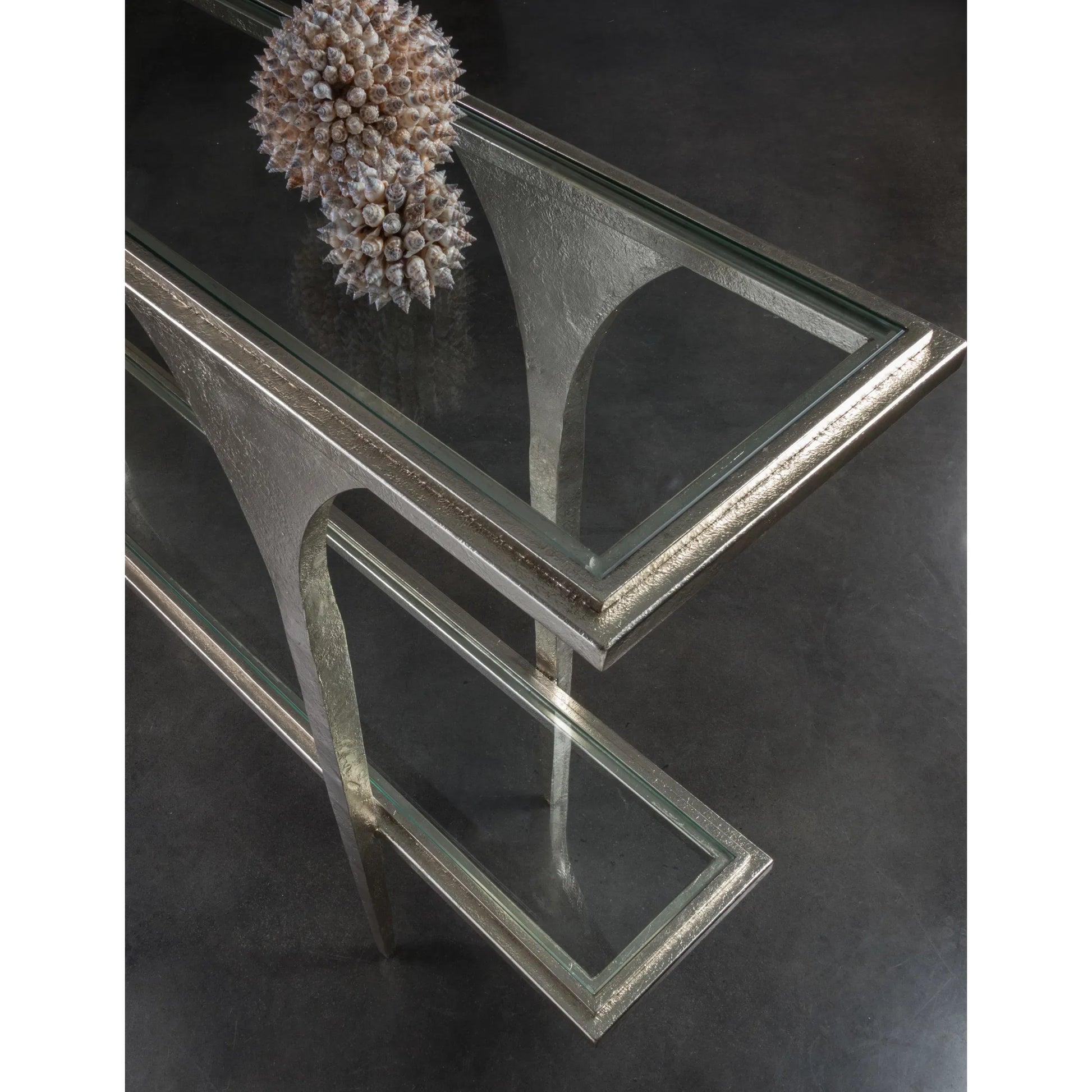 Porto Champagne Console by Artistica Home in champagne. Made from unique in a unique style.