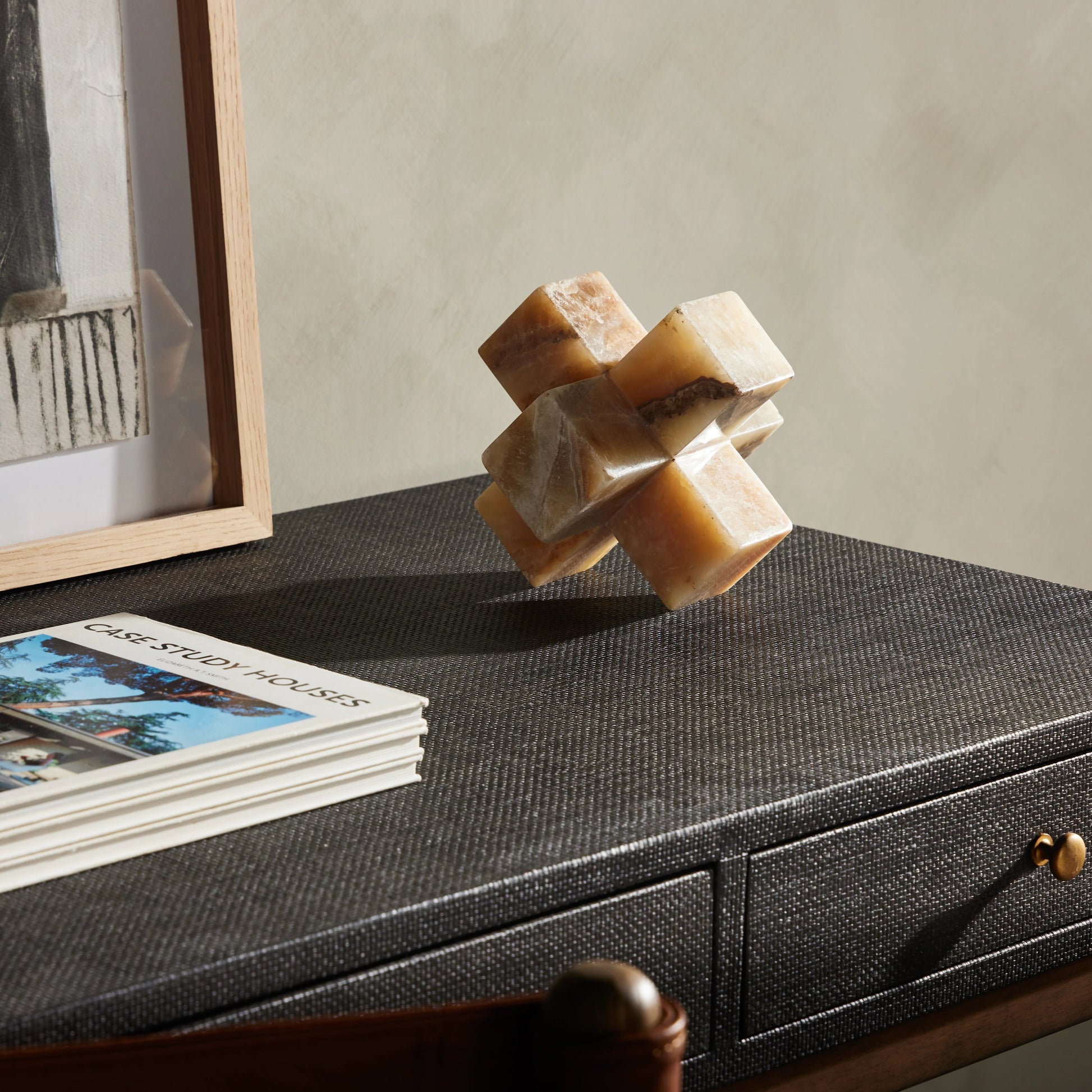 Onyx Jack Sculpture by Four Hands in natural. Made from onyx in a modern style.