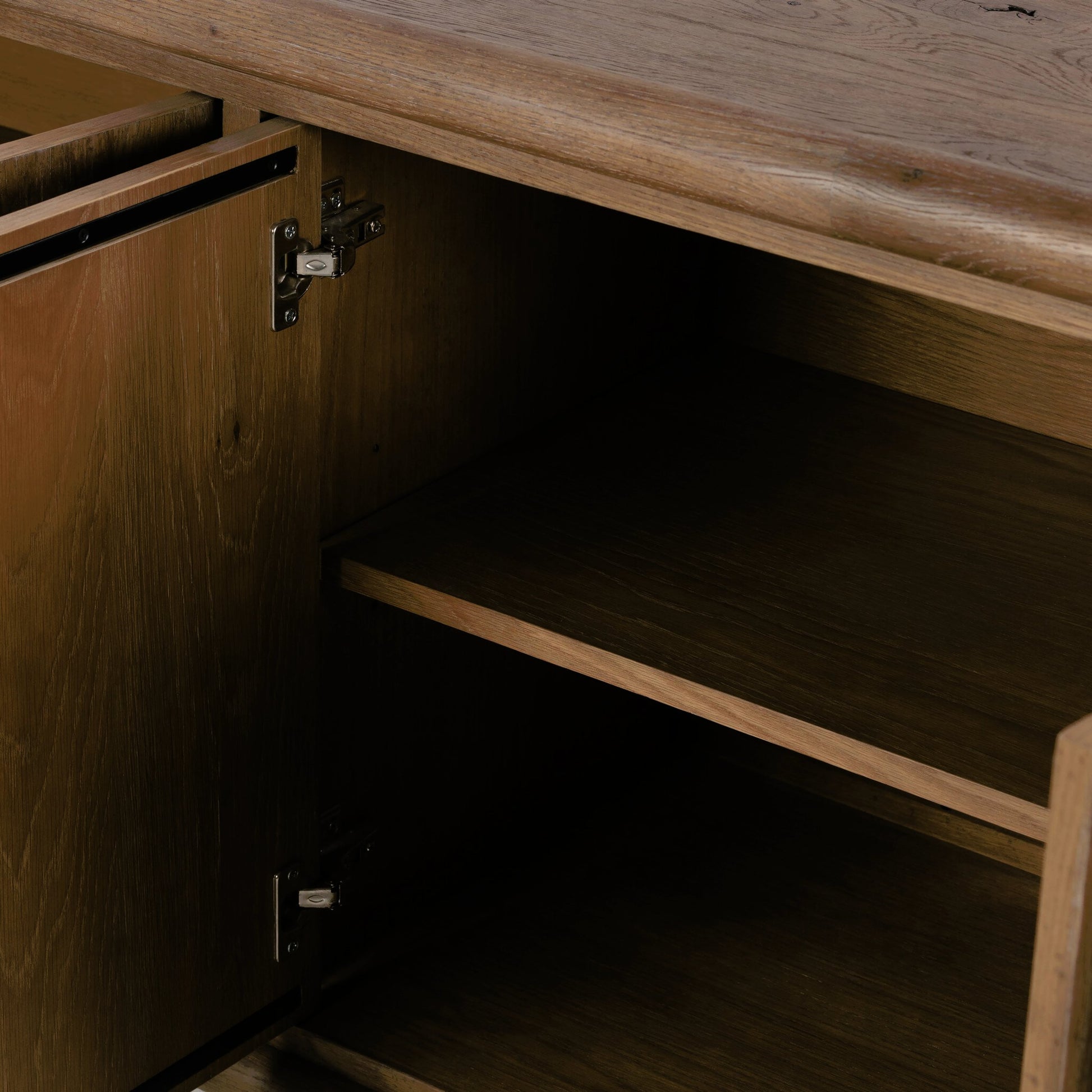 Glenview 6 Door Sideboard by Four Hands in weathered oak. Made from solid oak, thick oak veneer in a modern style.