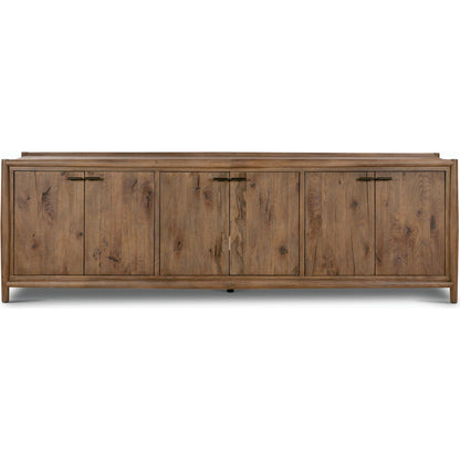 Glenview 6 Door Sideboard by Four Hands in weathered oak. Made from solid oak, thick oak veneer in a modern style.