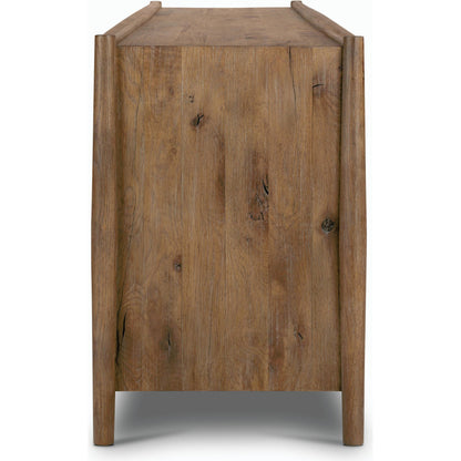 Glenview 6 Door Sideboard by Four Hands in weathered oak. Made from solid oak, thick oak veneer in a modern style.