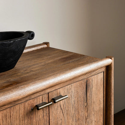 Glenview 6 Door Sideboard by Four Hands in weathered oak. Made from solid oak, thick oak veneer in a modern style.