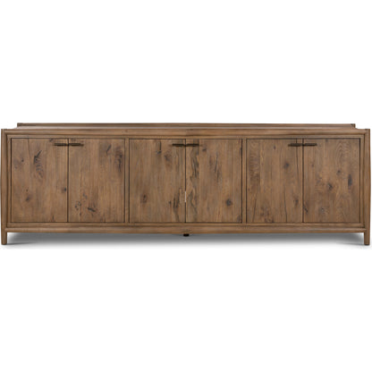 Glenview 6 Door Sideboard by Four Hands in weathered oak. Made from solid oak, thick oak veneer in a modern style.