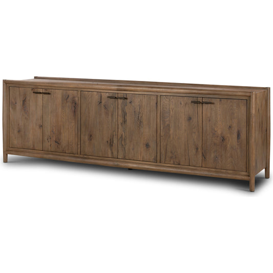 Glenview 6 Door Sideboard by Four Hands in weathered oak. Made from solid oak, thick oak veneer in a modern style.