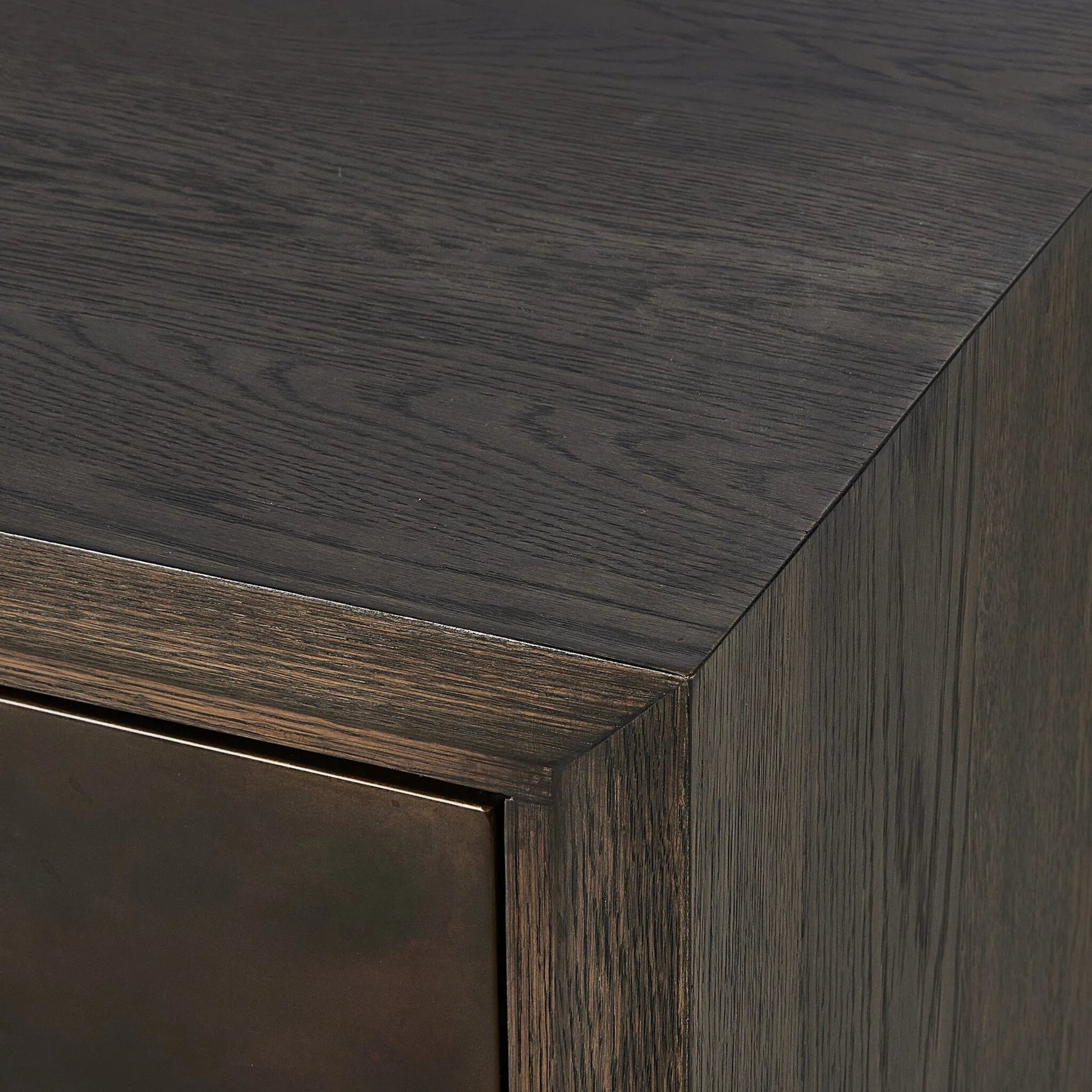 Arlington 6 Door Sideboard by Four Hands in espresso oak veneer. Made from oak veneer in a traditional style.