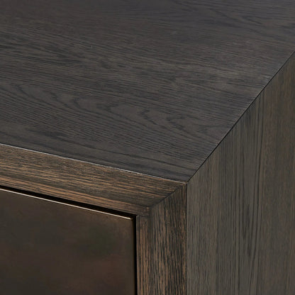 Arlington 6 Door Sideboard by Four Hands in espresso oak veneer. Made from oak veneer in a traditional style.