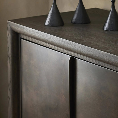 Arlington 6 Door Sideboard by Four Hands in espresso oak veneer. Made from oak veneer in a traditional style.