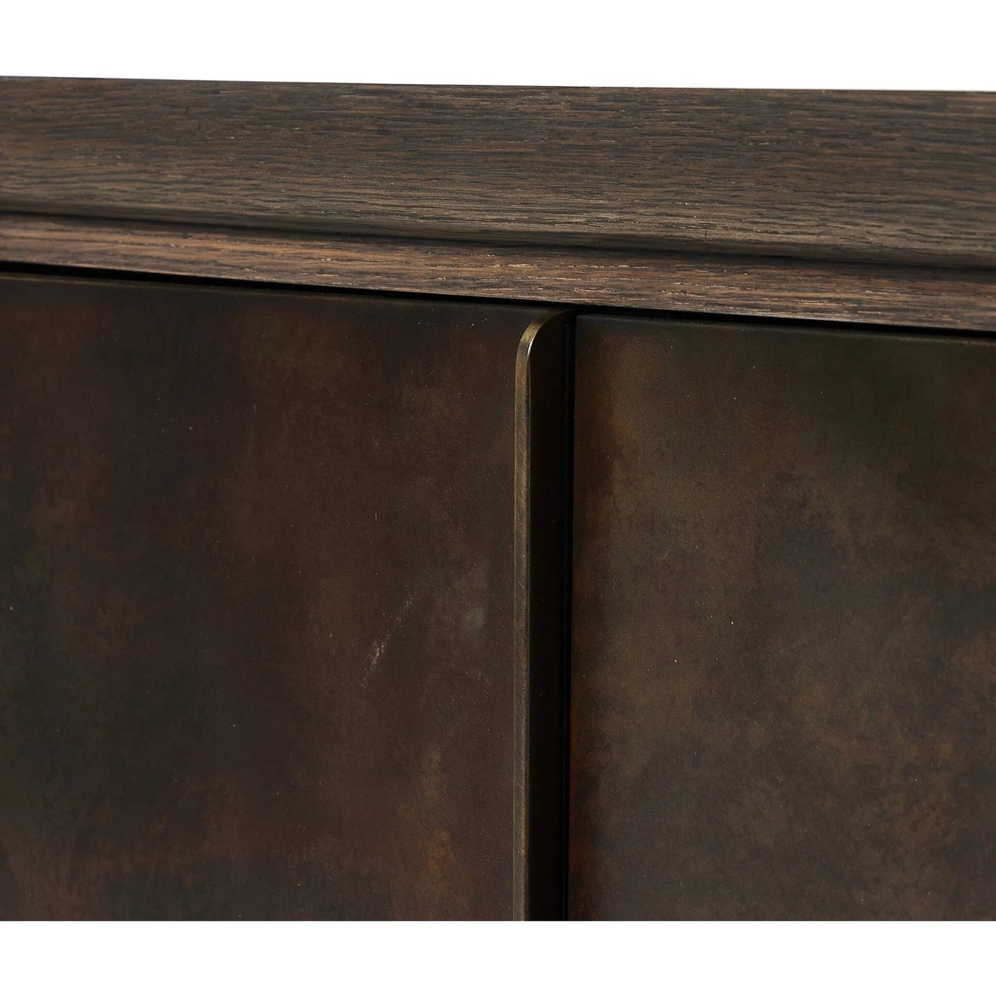 011 SI-2377030 | Closeup | Arlington 6 Door Sideboard by Four Hands in espresso oak veneer. Made from oak veneer in a traditional style.