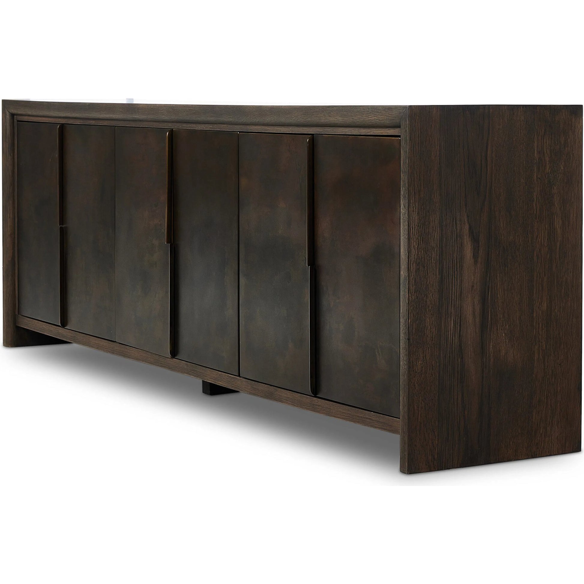 Arlington 6 Door Sideboard by Four Hands in espresso oak veneer. Made from oak veneer in a traditional style.