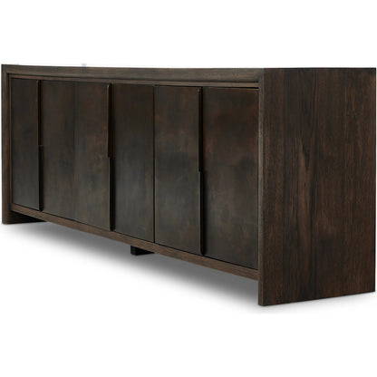 Arlington 6 Door Sideboard by Four Hands in espresso oak veneer. Made from oak veneer in a traditional style.