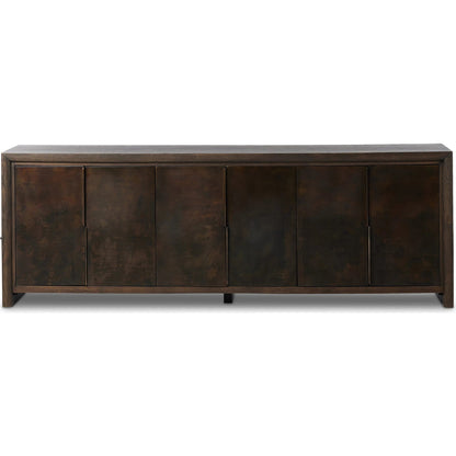 Arlington 6 Door Sideboard by Four Hands in espresso oak veneer. Made from oak veneer in a traditional style.