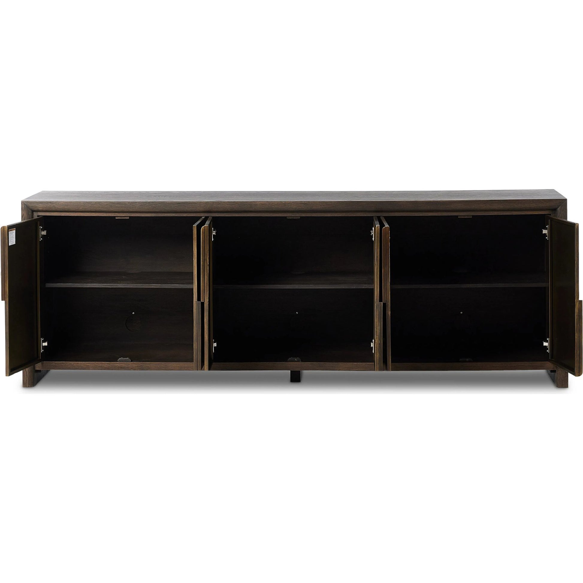 Arlington 6 Door Sideboard by Four Hands in espresso oak veneer. Made from oak veneer in a traditional style.