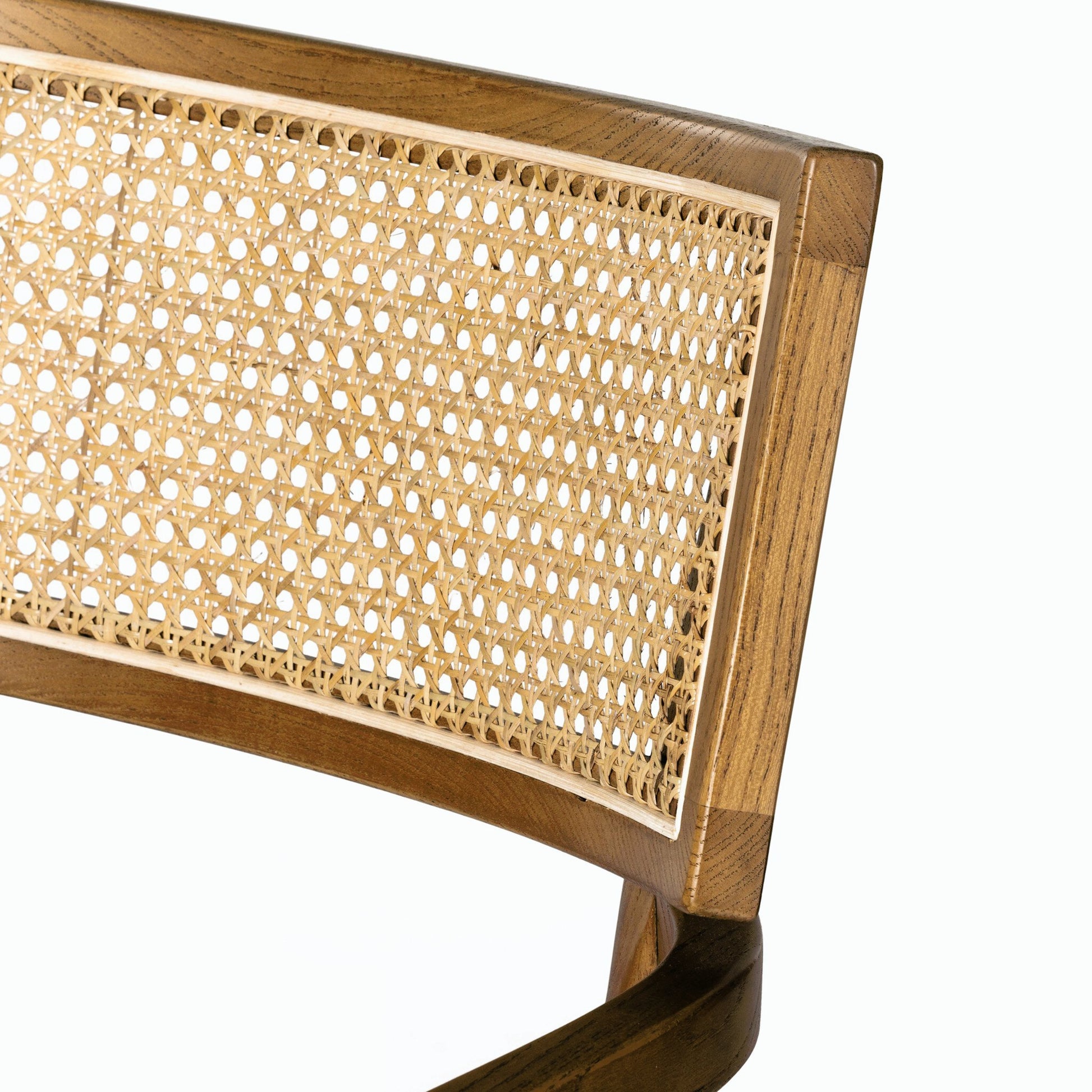 Britt Dining Armchair by Four Hands. Made from 92% polyester, 8% flax, linen, solid nettlewood, cane in a modern style.