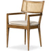 Britt Dining Armchair by Four Hands. Made from 92% polyester, 8% flax, linen, solid nettlewood, cane in a modern style.