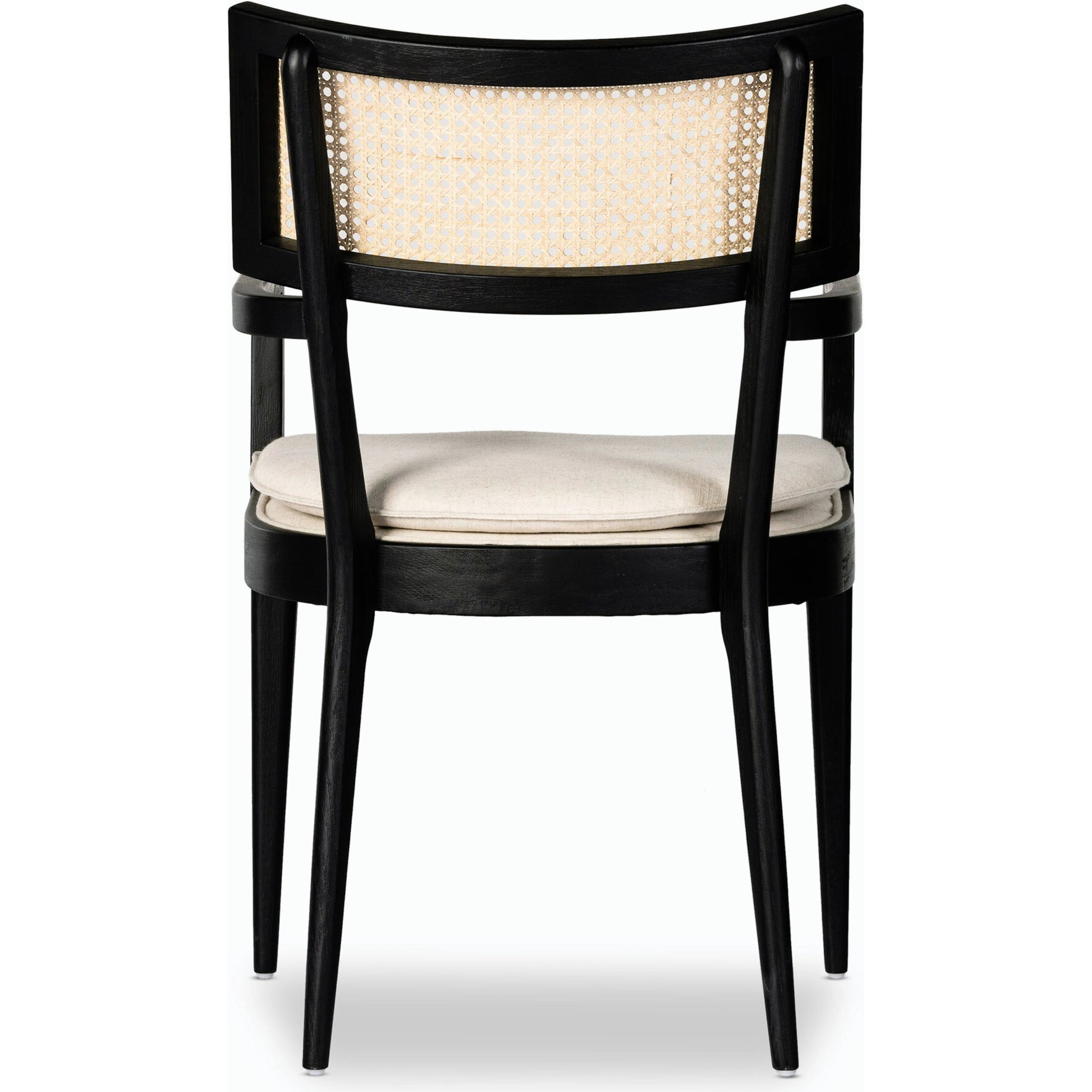 Britt Dining Armchair by Four Hands. Made from 92% polyester, 8% flax, linen, solid nettlewood, cane in a modern style.