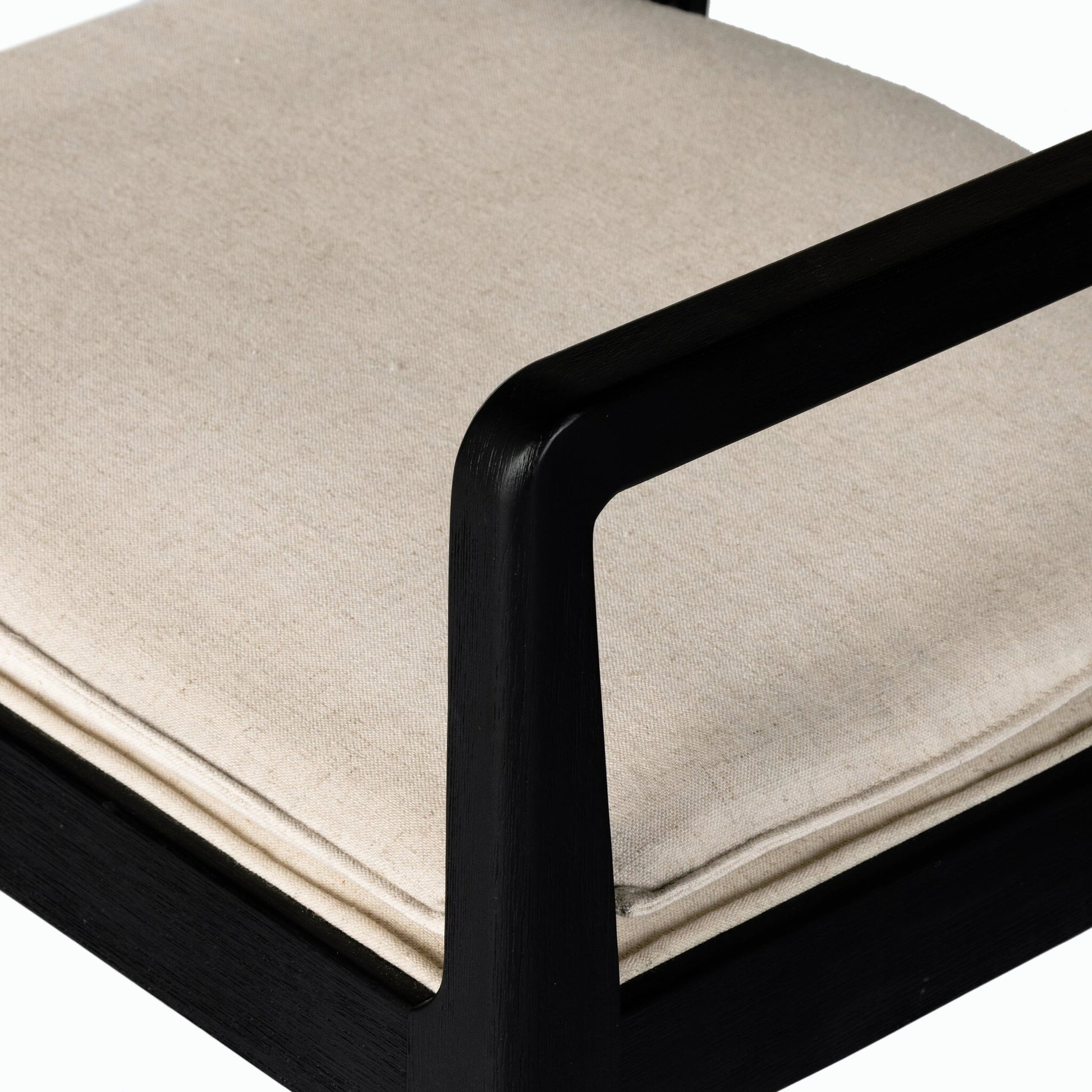 Britt Dining Armchair by Four Hands. Made from 92% polyester, 8% flax, linen, solid nettlewood, cane in a modern style.