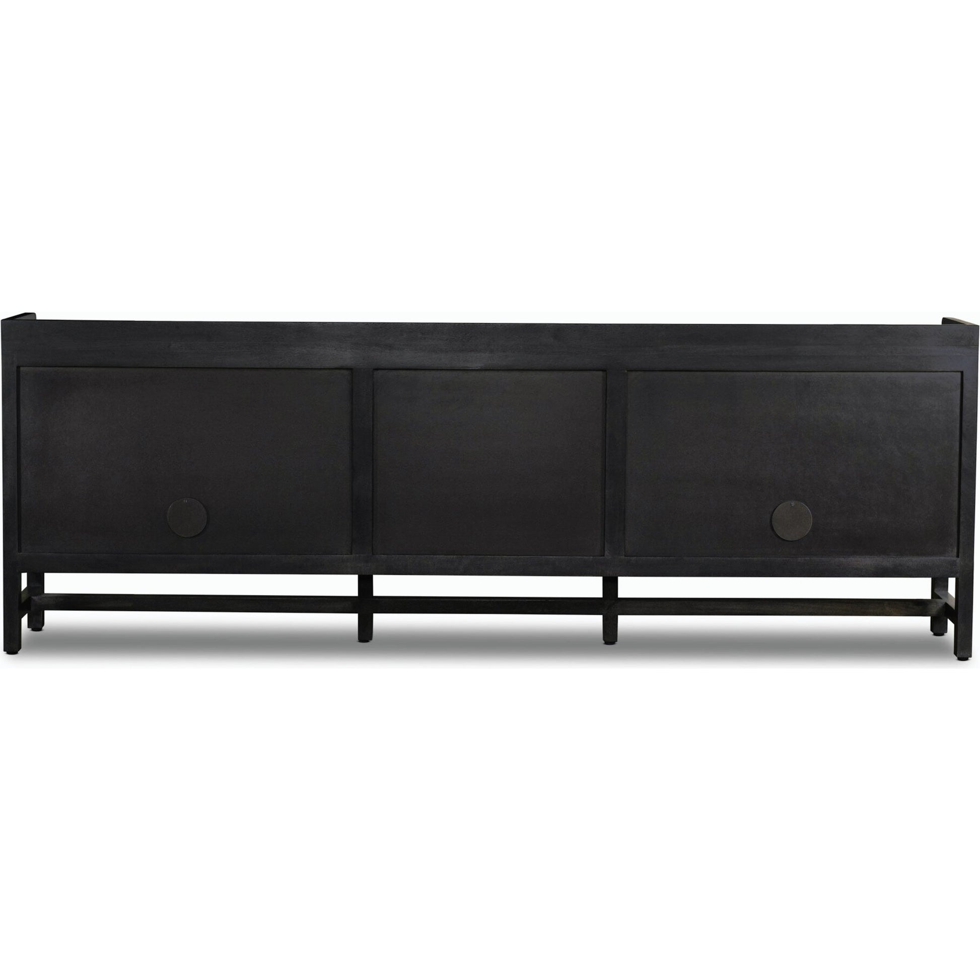 Caprice Sideboard by Four Hands in black wash mango, natural cane. Made from solid mango, cane in a coastal style.