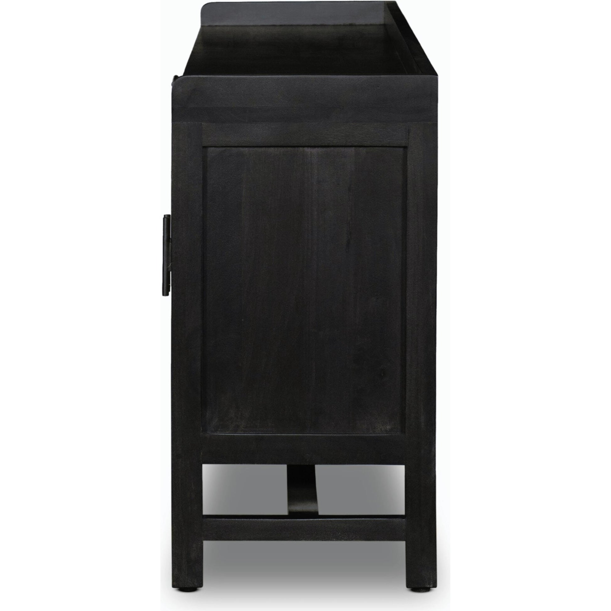 Caprice Sideboard by Four Hands in black wash mango, natural cane. Made from solid mango, cane in a coastal style.