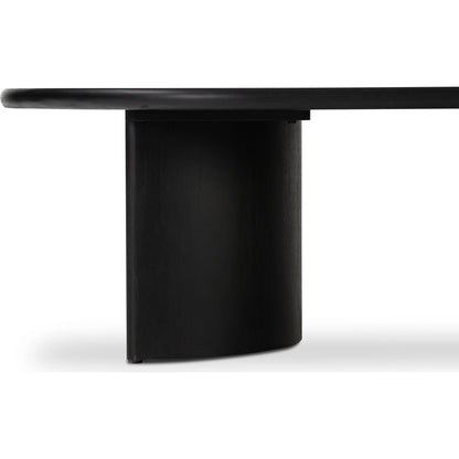 Paden Large Coffee Table by Four Hands in aged black. Made from thin acacia veneer, solid acacia in a modern style.