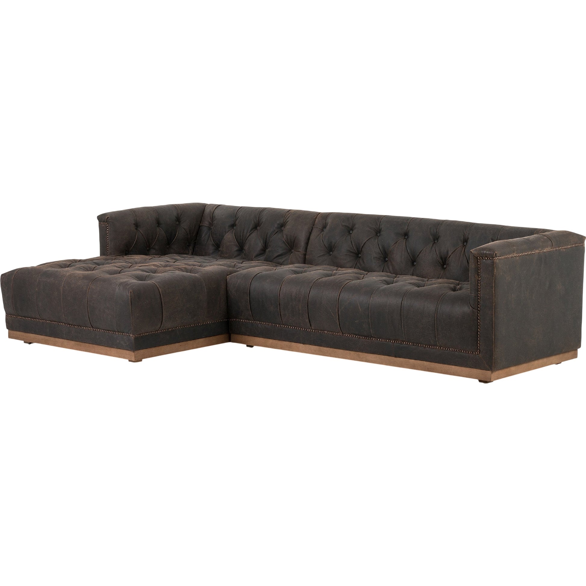 Maxx 2-PC Sectional by Four Hands in destroyed black. Made from unique in a modern style.