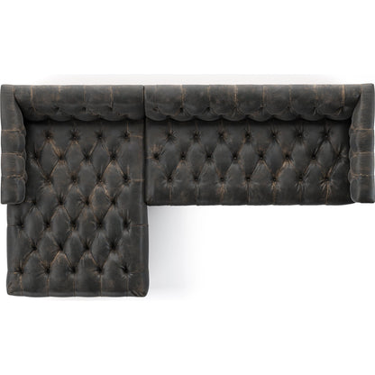 Maxx 2-PC Sectional by Four Hands in destroyed black. Made from unique in a modern style.