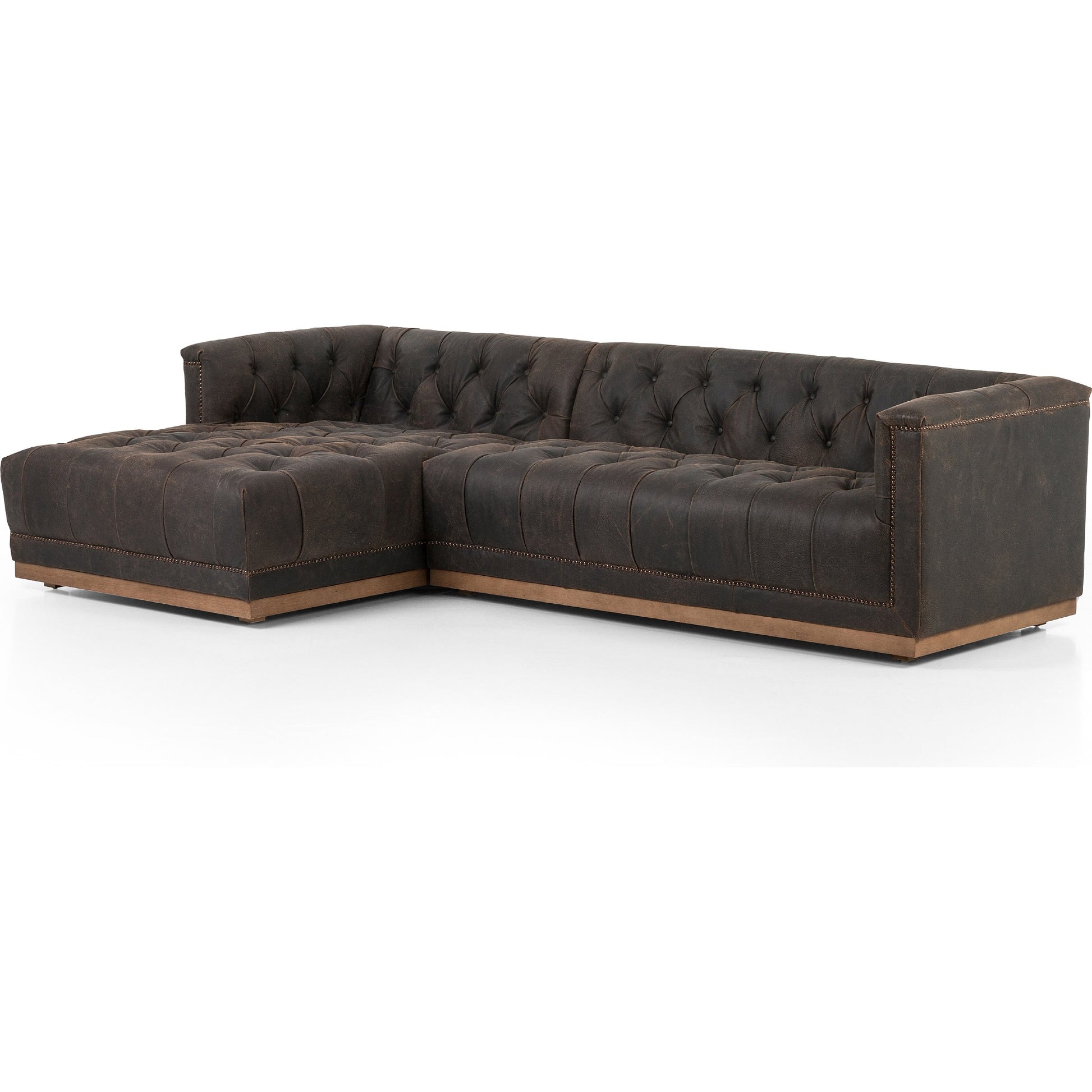 Maxx 2-PC Sectional by Four Hands in destroyed black. Made from unique in a modern style.