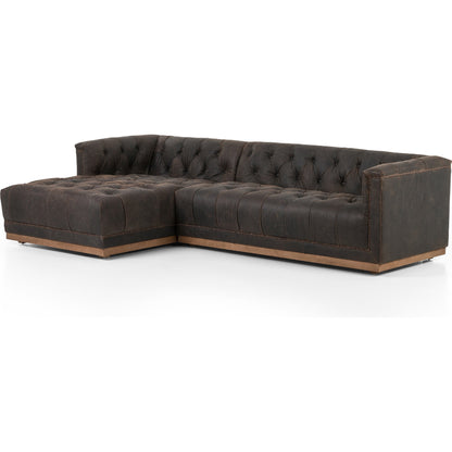 Maxx 2-PC Sectional by Four Hands in destroyed black. Made from unique in a modern style.