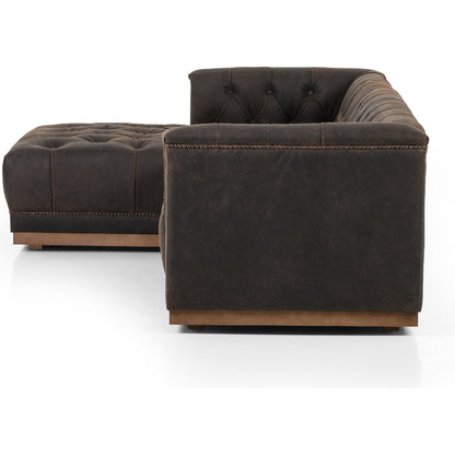 Maxx 2-PC Sectional by Four Hands in destroyed black. Made from unique in a modern style.