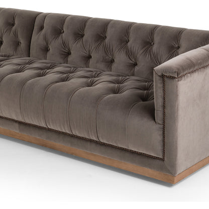 Maxx 2-Piece Sectional by Four Hands in sapphire birch. Made from 92% polyester, 5% cotton, 3% latex, solid parawood, iron in a modern style.