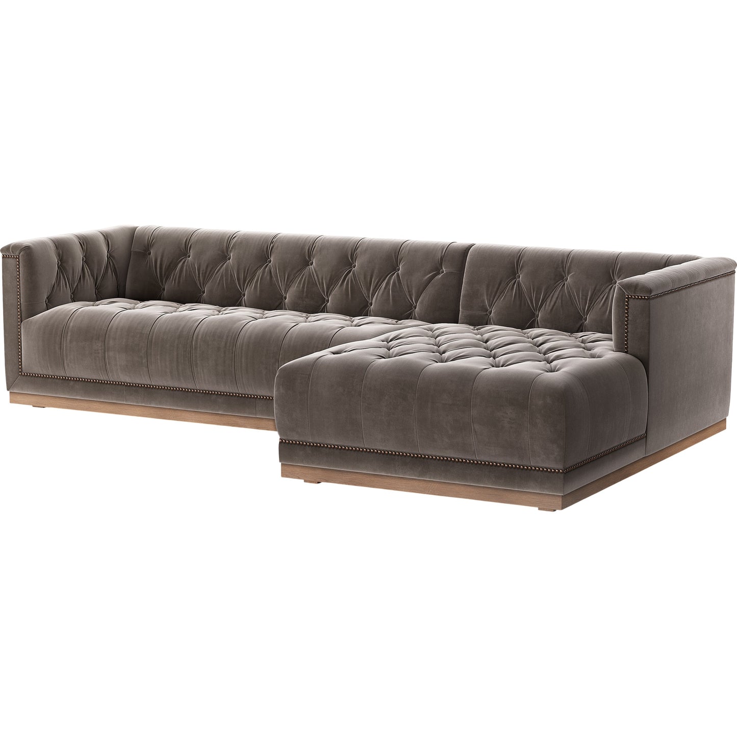 002 SI-1901678 | Primary Silo | Maxx 2-Piece Sectional by Four Hands in sapphire birch. Made from 92% polyester, 5% cotton, 3% latex, solid parawood, iron in a modern style.