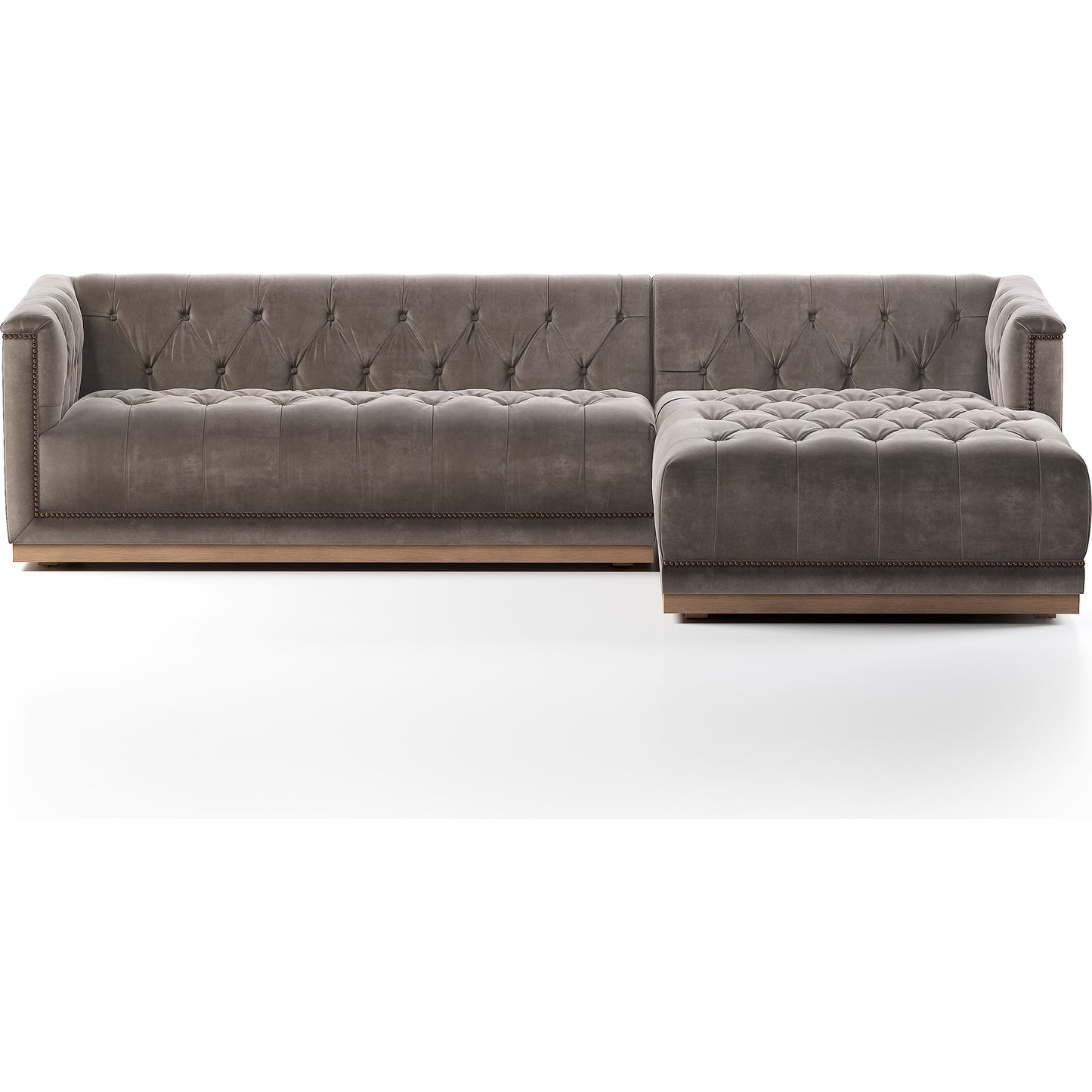 004 SI-1901678 | Additional Silo | Maxx 2-Piece Sectional by Four Hands in sapphire birch. Made from 92% polyester, 5% cotton, 3% latex, solid parawood, iron in a modern style.