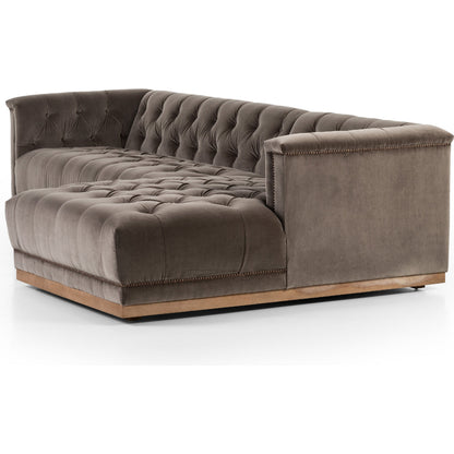 Maxx 2-Piece Sectional by Four Hands in sapphire birch. Made from 92% polyester, 5% cotton, 3% latex, solid parawood, iron in a modern style.