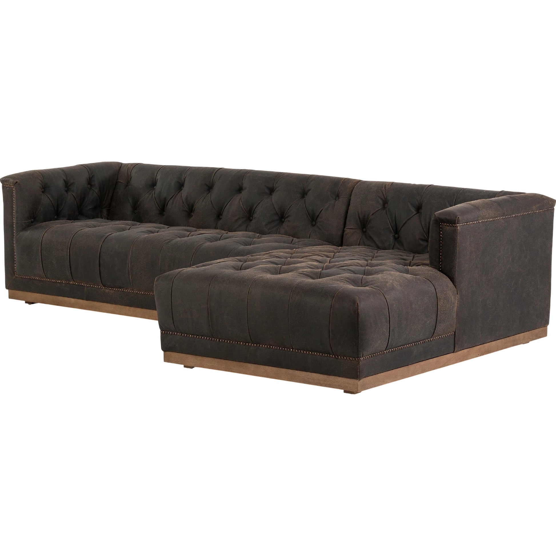 Maxx 2-PC Sectional by Four Hands in destroyed black. Made from unique in a modern style.
