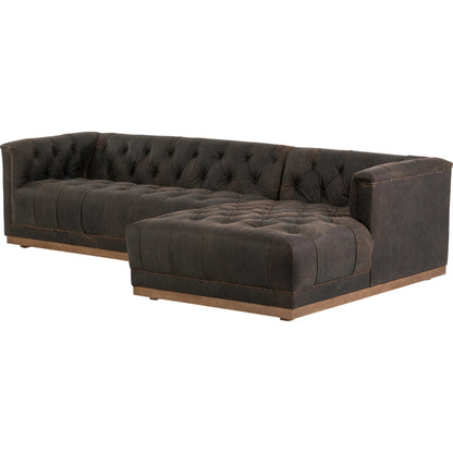 Maxx 2-PC Sectional by Four Hands in destroyed black. Made from unique in a modern style.