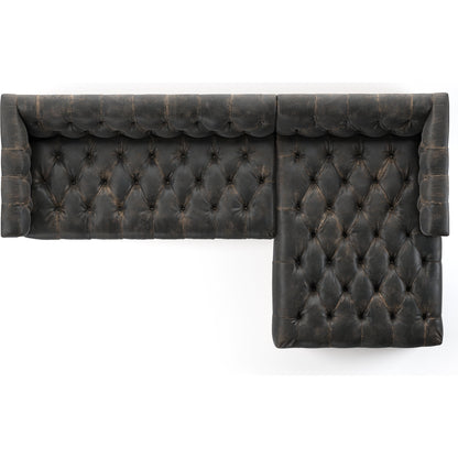 Maxx 2-PC Sectional by Four Hands in destroyed black. Made from unique in a modern style.