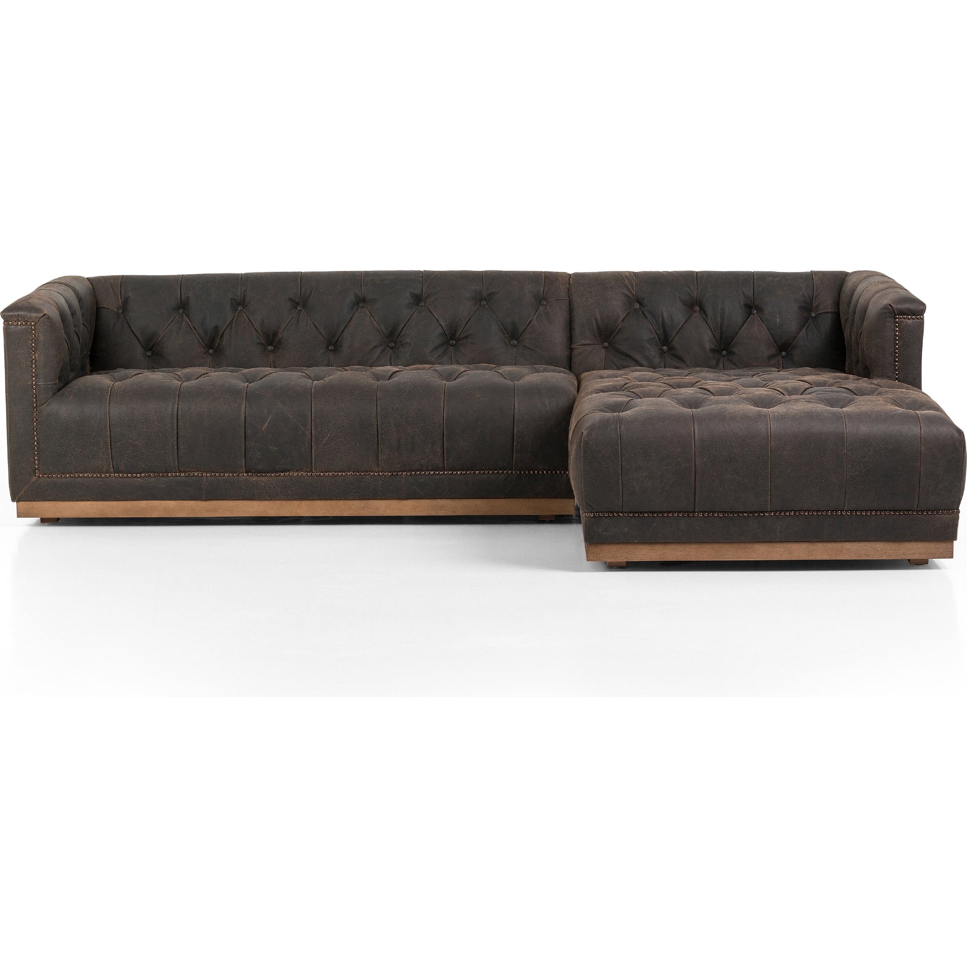 Maxx 2-PC Sectional by Four Hands in destroyed black. Made from unique in a modern style.