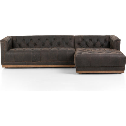 Maxx 2-PC Sectional by Four Hands in destroyed black. Made from unique in a modern style.