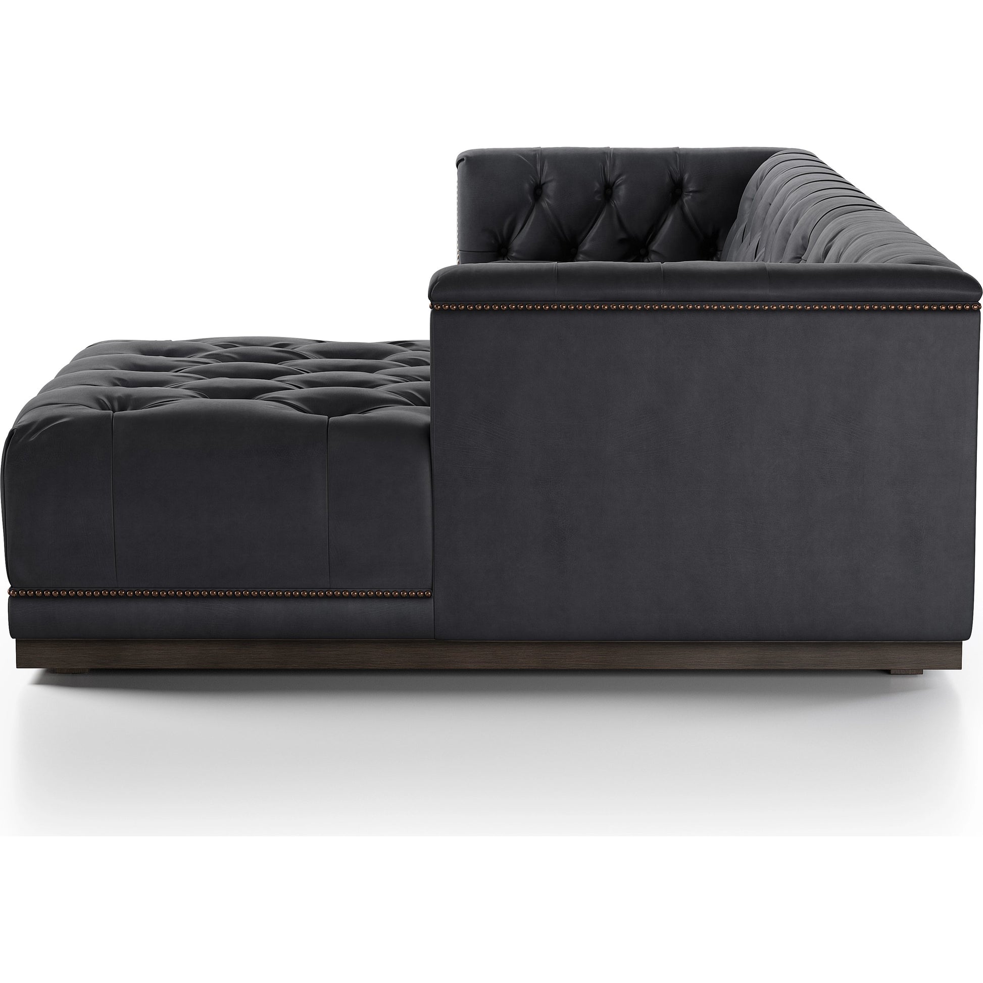 Maxx 2-Piece Sectional by Four Hands in sapphire birch. Made from 92% polyester, 5% cotton, 3% latex, solid parawood, iron in a modern style.