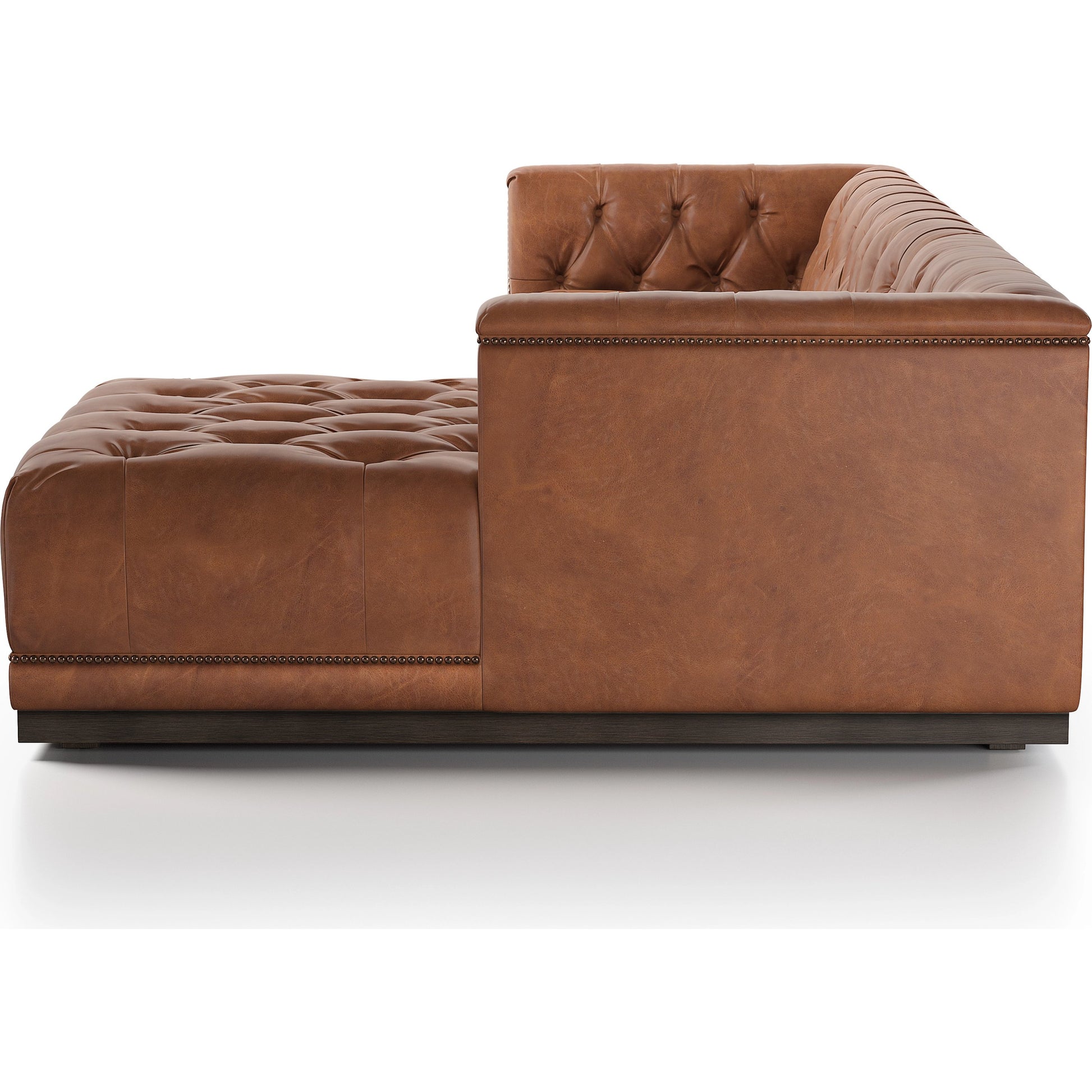 Maxx 2-Piece Sectional by Four Hands in sapphire birch. Made from 92% polyester, 5% cotton, 3% latex, solid parawood, iron in a modern style.