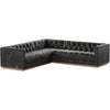 Destroyed Black, Aged Bronze Nailhead, Whitewash