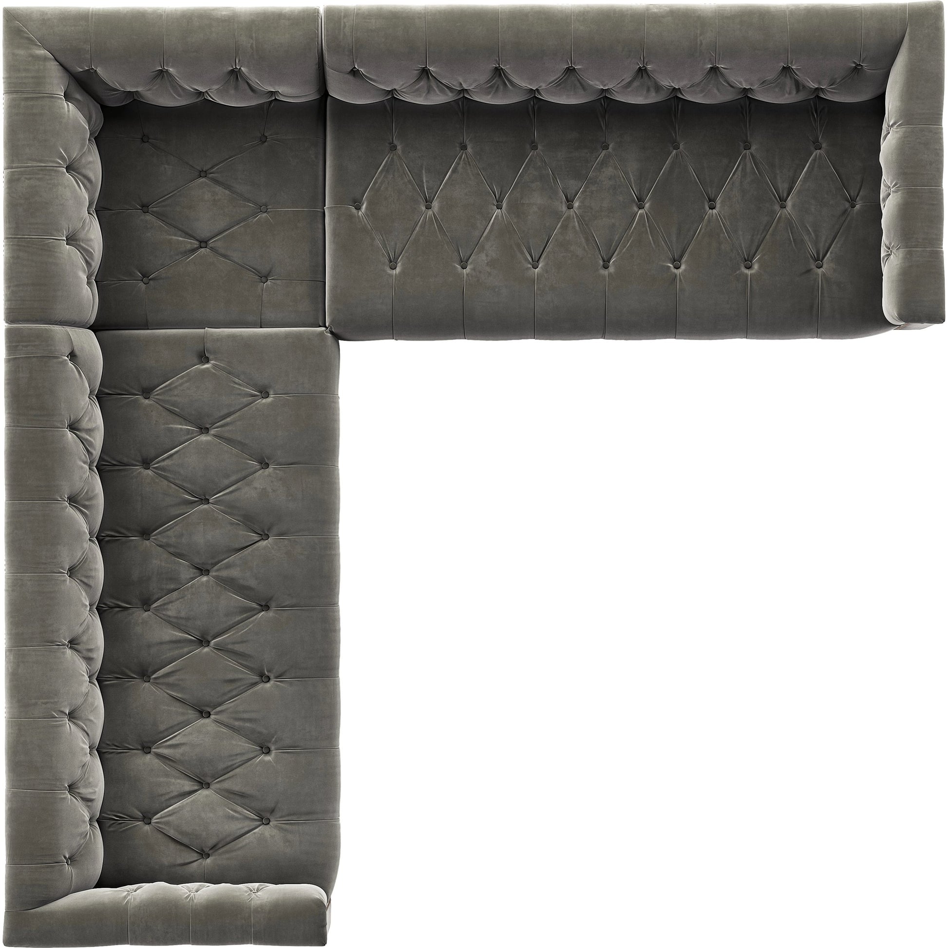 Maxx 3-Piece Sectional by Four Hands in destroyed black, aged bronze nailhead, whitewash. Made from top grain leather, solid parawood, iron in a modern style.