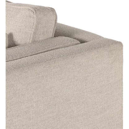 Lawrence 2-Piece Sectional with Chaise by Four Hands in nova taupe. Made from 100% polyester, solid rosa morada, solid pine in a modern style.