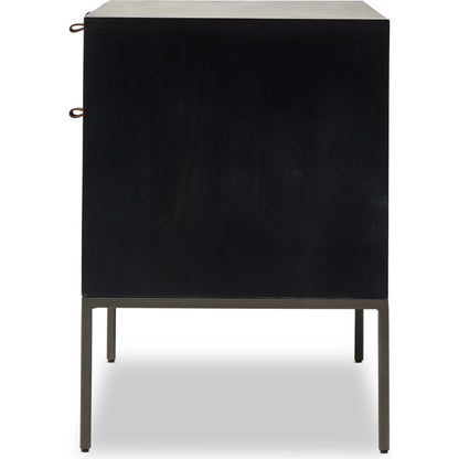 Trey Modular Wide Filing Cabinet by Four Hands. Made from solid poplar, top grain leather, iron in a modern style.