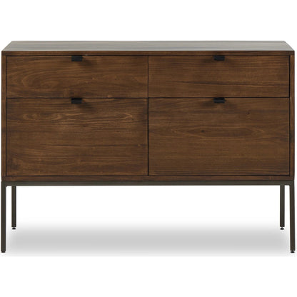Trey Modular Wide Filing Cabinet by Four Hands. Made from solid poplar, top grain leather, iron in a modern style.